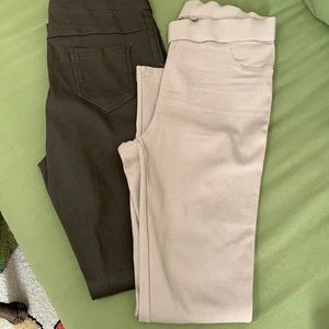 Olive and khaki jean/leggings